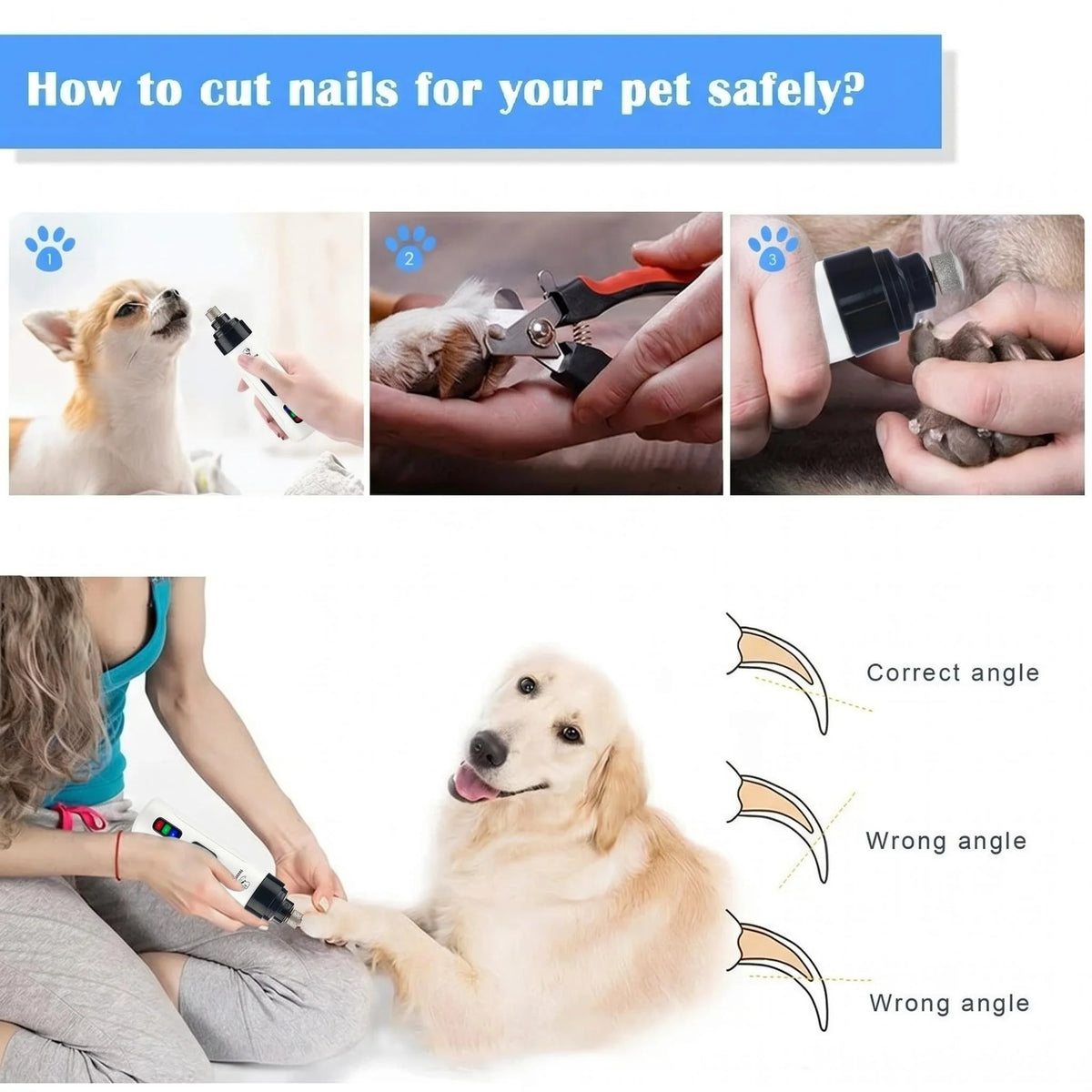 USB Rechargeable Dog Nail Grinder